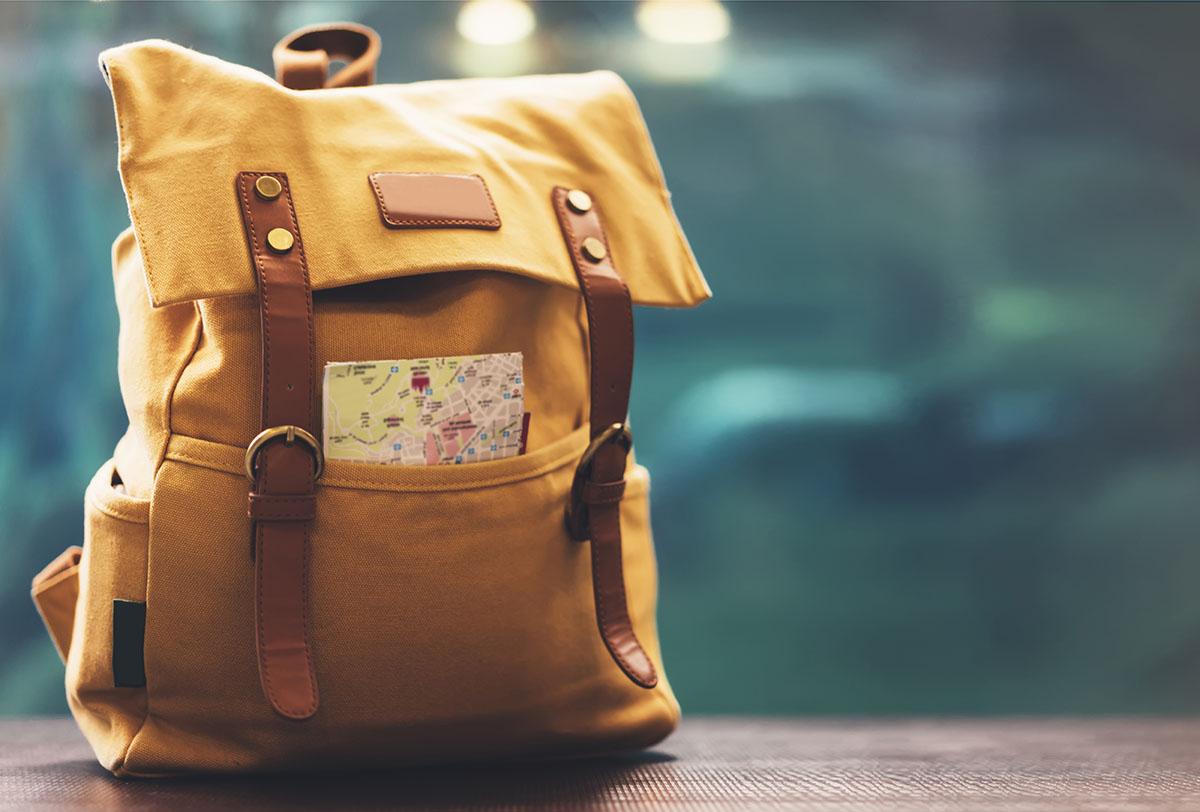 A yellow backpack