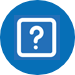 Blue icon of a question mark for FAQs