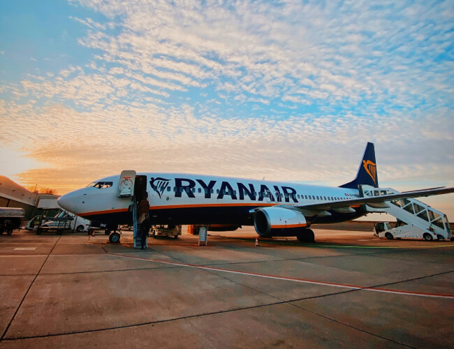 Ryanair plane at Stansted Airport